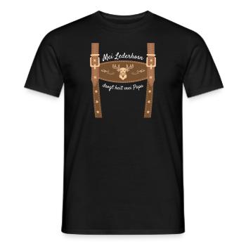 Mei Lederhosn Drogt Heit Mei Papa Lederhose Ersatz - Männer T-Shirt - Schwarz - Vorne - AI Model Male 178 light (178cm)