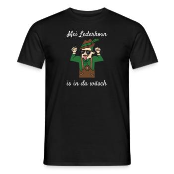 Mei Lederhosn Is In Da Wäsch Lederhose Ersatz - Männer T-Shirt - Schwarz - Vorne - AI Model Male 178 light (178cm)