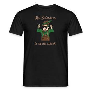 Mei Lederhosn Is In Da Wäsch Lederhose Ersatz - Männer T-Shirt - Schwarz - Vorne - AI Model Male 178 light (178cm)