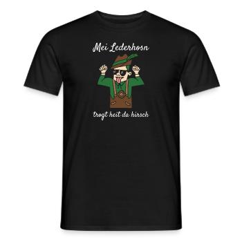 Mei Lederhosn Trog Heit Da Hirsch Lederhose Ersatz - Männer T-Shirt - Schwarz - Vorne - AI Model Male 178 light (178cm)