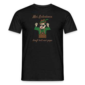 Mei Lederhosn Drogt Heit Mei Papa Lederhose Ersatz - Männer T-Shirt - Schwarz - Vorne - AI Model Male 178 light (178cm)