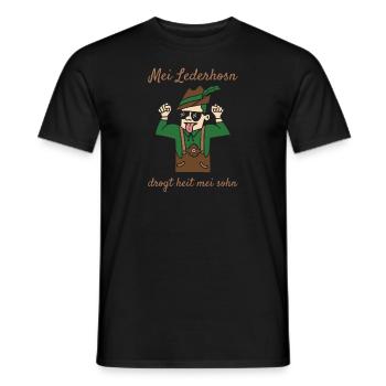 Mei Lederhosn Drogt Heit Mei Sohn Lederhose Ersatz - Männer T-Shirt - Schwarz - Vorne - AI Model Male 178 light (178cm)