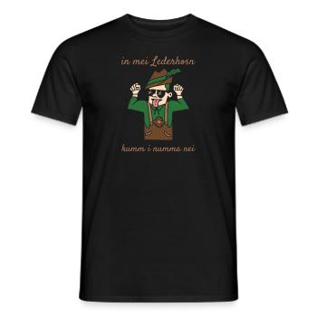 In Mei Lederhosen Kumm Nimma Nei Lederhose Ersatz - Männer T-Shirt - Schwarz - Vorne - AI Model Male 178 light (178cm)