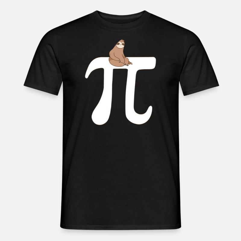 Math Sloth Pi - Männer T-Shirt - Schwarz