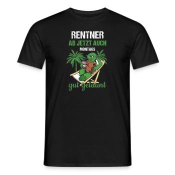 Rentner Ab Jetzt Auch Montags Gut Gelaunt Rente - Männer T-Shirt - Schwarz - Vorne - AI Model Male 178 light (178cm)