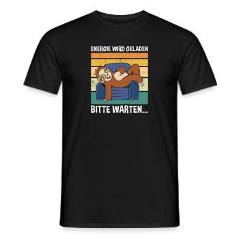 Energie Wird Geladen Bitte Warten.. Süßes Faultier - Männer T-Shirt - Schwarz - Vorne - AI Model Male 178 light (178cm)