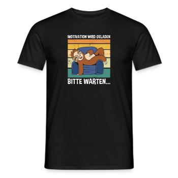 Motivation Wird Geladen Bitte Warten... Faultier - Männer T-Shirt - Schwarz - Vorne - AI Model Male 178 light (178cm)