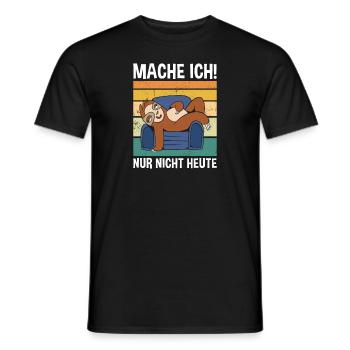 Mache Ich! Nur Nicht Heute Süßes Faultier - Männer T-Shirt - Schwarz - Vorne - AI Model Male 178 light (178cm)
