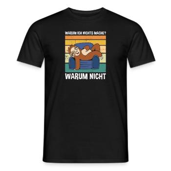 Warum Ich Nichts Mache? Warum Nicht Süßes Faultier - Männer T-Shirt - Schwarz - Vorne - AI Model Male 178 light (178cm)