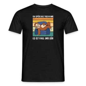 Spür Das Tier In Mir Es Ist Faul Und Süß Faultier - Männer T-Shirt - Schwarz - Vorne - AI Model Male 178 light (178cm)
