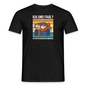 Ich Und Faul? Ich Bin Im Energiesparmodus Faultier - Männer T-Shirt - Schwarz - Vorne - AI Model Male 178 light (178cm)