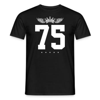 75 Couronne numérique - T-shirt homme - noir - Devant - AI Model Male 178 light (178cm)