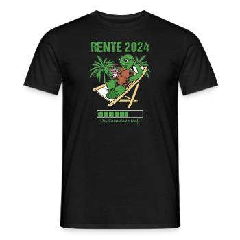 Rente 2024 Der Countdown Läuft Rente 2024 - Männer T-Shirt - Schwarz - Vorne - AI Model Male 178 light (178cm)