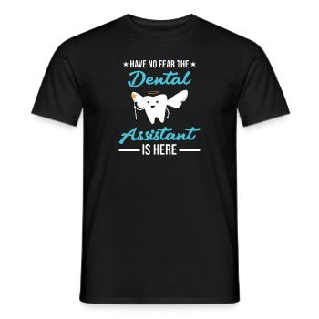 Pas de peur assistant dentaire est ici assistant dentaire - T-shirt homme - noir - Devant - AI Model Male 178 light (178cm)