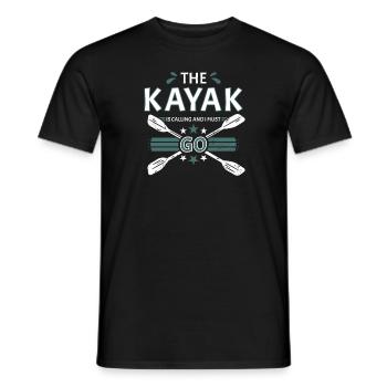 Kayak Is Calling And I Must Go Whitewater Kayaking - Men's T-Shirt - black - Front - AI Model Male 178 light (178cm)