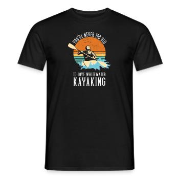 Vous n’êtes jamais trop vieux trop aimer le kayak en eau vive - T-shirt homme - noir - Devant - AI Model Male 178 light (178cm)
