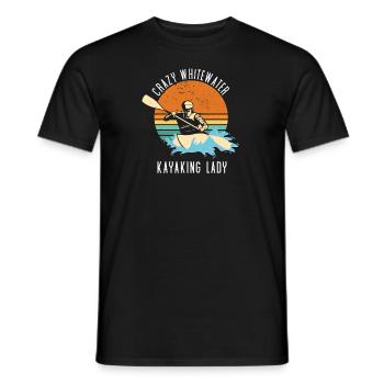 Crazy Whitewater Kayaking Lady - T-shirt homme - noir - Devant - AI Model Male 178 light (178cm)