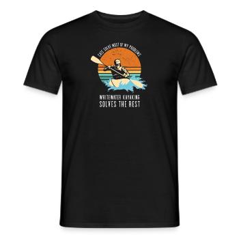 Cats Solves My Problems Whitewater Kayaking - Men's T-Shirt - black - Front - AI Model Male 178 light (178cm)