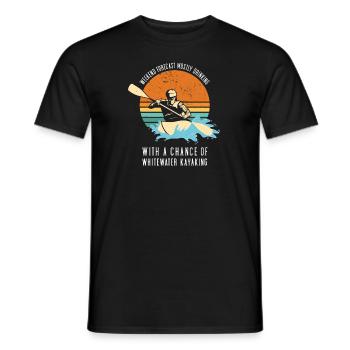 Weekend Forecast Drinking And Whitewater Kayaking - Männer T-Shirt - Schwarz - Vorne - AI Model Male 178 light (178cm)