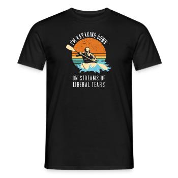 Kayaking Down On Liberal Tears Whitewater Kayaking - Men's T-Shirt - black - Front - AI Model Male 178 light (178cm)
