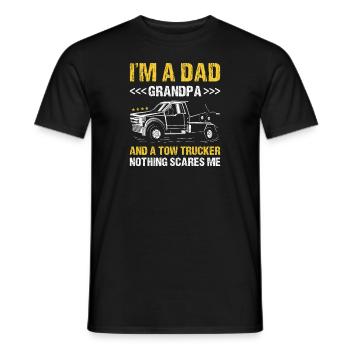 I'm A Dad Grandpa And A Tow Trucker Operator - Men's T-Shirt - black - Front - AI Model Male 178 light (178cm)