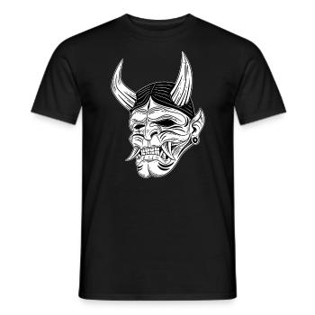 Skull Skull Horror Skeleton Halloween Geisha - Men's T-Shirt - black - Front - AI Model Male 178 light (178cm)