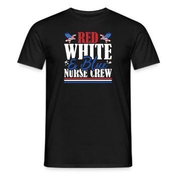 Veteran US Flag Red White & Blue Nurse Crew - Men's T-Shirt - black - Front - AI Model Male 178 light (178cm)
