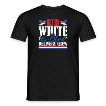 Veteran US Flag Red White & Blue Delivery Crew - Men's T-Shirt - black - Front - AI Model Male 178 light (178cm)