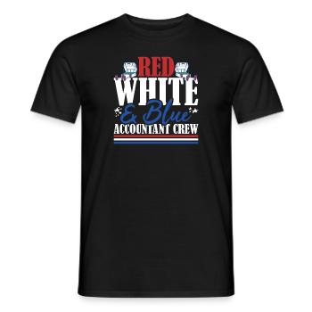 Veteran US Flag Red White & Blue Accountant Crew - Men's T-Shirt - black - Front - AI Model Male 178 light (178cm)