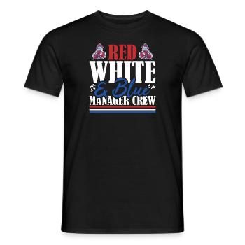 Veteran US Flag Red White & Blue Manager Crew - Men's T-Shirt - black - Front - AI Model Male 178 light (178cm)