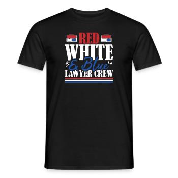 Veteran US Flag Red White & Blue Lawyer Crew - Men's T-Shirt - black - Front - AI Model Male 178 light (178cm)