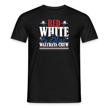 Veteran US Flag Red White & Blue Waitress Crew - Männer T-Shirt - Schwarz - Vorne - AI Model Male 178 light (178cm)
