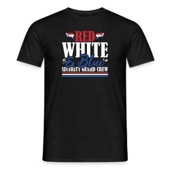 Veteran US Flag Red White & Blue Security Guard - Men's T-Shirt - black - Front - AI Model Male 178 light (178cm)