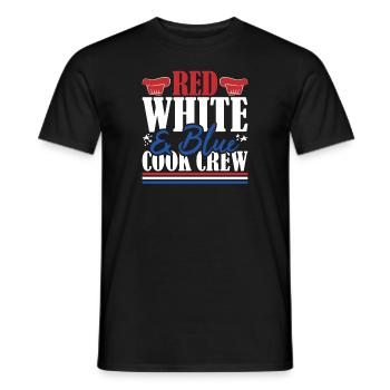 Veteran US Flag Red White & Blue Cook Crew - Men's T-Shirt - black - Front - AI Model Male 178 light (178cm)