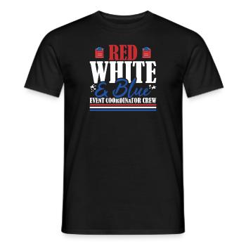 Veteran US Flag Red White & Blue Event Coordinator - Männer T-Shirt - Schwarz - Vorne - AI Model Male 178 light (178cm)