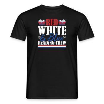 Veteran US Flag Red White & Blue Reading Crew - Men's T-Shirt - black - Front - AI Model Male 178 light (178cm)