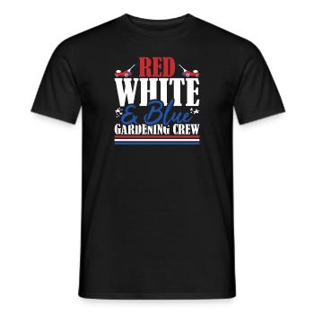 Veteran US Flag Red White & Blue Gardening Crew - Men's T-Shirt - black - Front - AI Model Male 178 light (178cm)