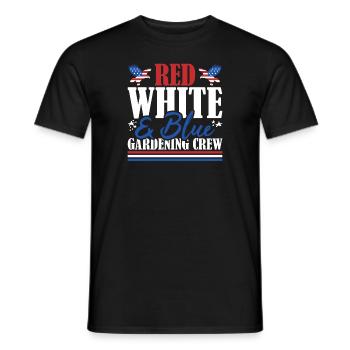 Veteran US Flag Red White & Blue Gardening Crew - Men's T-Shirt - black - Front - AI Model Male 178 light (178cm)