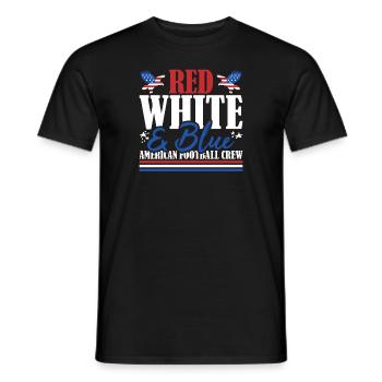 Veteran US Flag Red White & Blue American Football - Men's T-Shirt - black - Front - AI Model Male 178 light (178cm)