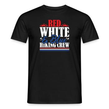 Veteran US Flag Red White & Blue Hiking Crew - Men's T-Shirt - black - Front - AI Model Male 178 light (178cm)
