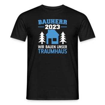 Wir Bauen Unser Traumhaus Bauleiter 2023 - Männer T-Shirt - Schwarz - Vorne - AI Model Male 178 light (178cm)