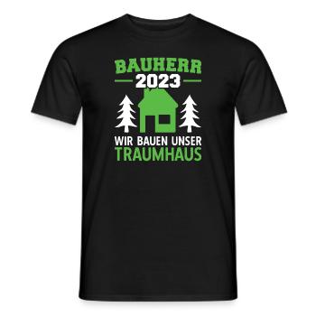 Wir Bauen Unser Traumhaus Bauleiter 2023 - Männer T-Shirt - Schwarz - Vorne - AI Model Male 178 light (178cm)