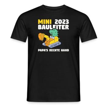 Bauherr 2023 Papa's Rechte Hand Bauleiter - Männer T-Shirt - Schwarz - Vorne - AI Model Male 178 light (178cm)