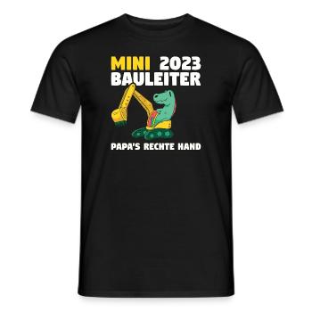 Bauherr 2023 Papa's Rechte Hand Bauleiter - Männer T-Shirt - Schwarz - Vorne - AI Model Male 178 light (178cm)