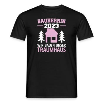 Wir Bauen Unser Traumhaus Bauleiterin 2023 - Männer T-Shirt - Schwarz - Vorne - AI Model Male 178 light (178cm)