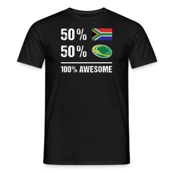 50% South Africa 100% Awesome South Africa Rugby - Men's T-Shirt - black - Front - AI Model Male 178 light (178cm)