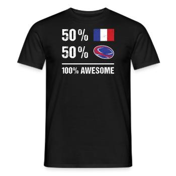 50% France 50% Rugby 100% Awesome France Rugby - Männer T-Shirt - Schwarz - Vorne - AI Model Male 178 light (178cm)