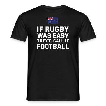 Si le rugby était facile Australie Rugby - T-shirt homme - noir - Devant - AI Model Male 178 light (178cm)