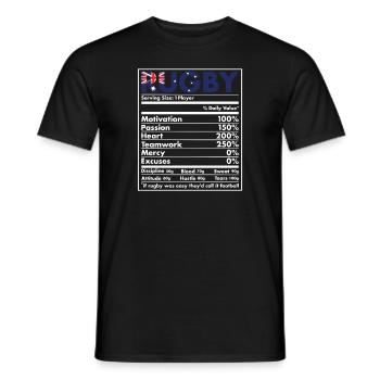 Nutrition Australia Rugby - Men's T-Shirt - black - Front - AI Model Male 178 light (178cm)