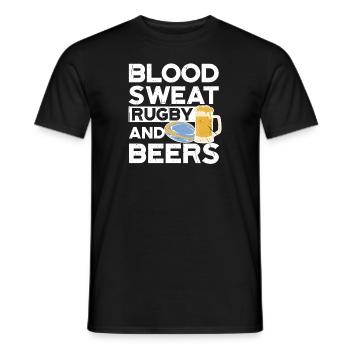 Blood Sweat Rugby And Beers Argentina Rugby - Männer T-Shirt - Schwarz - Vorne - AI Model Male 178 light (178cm)